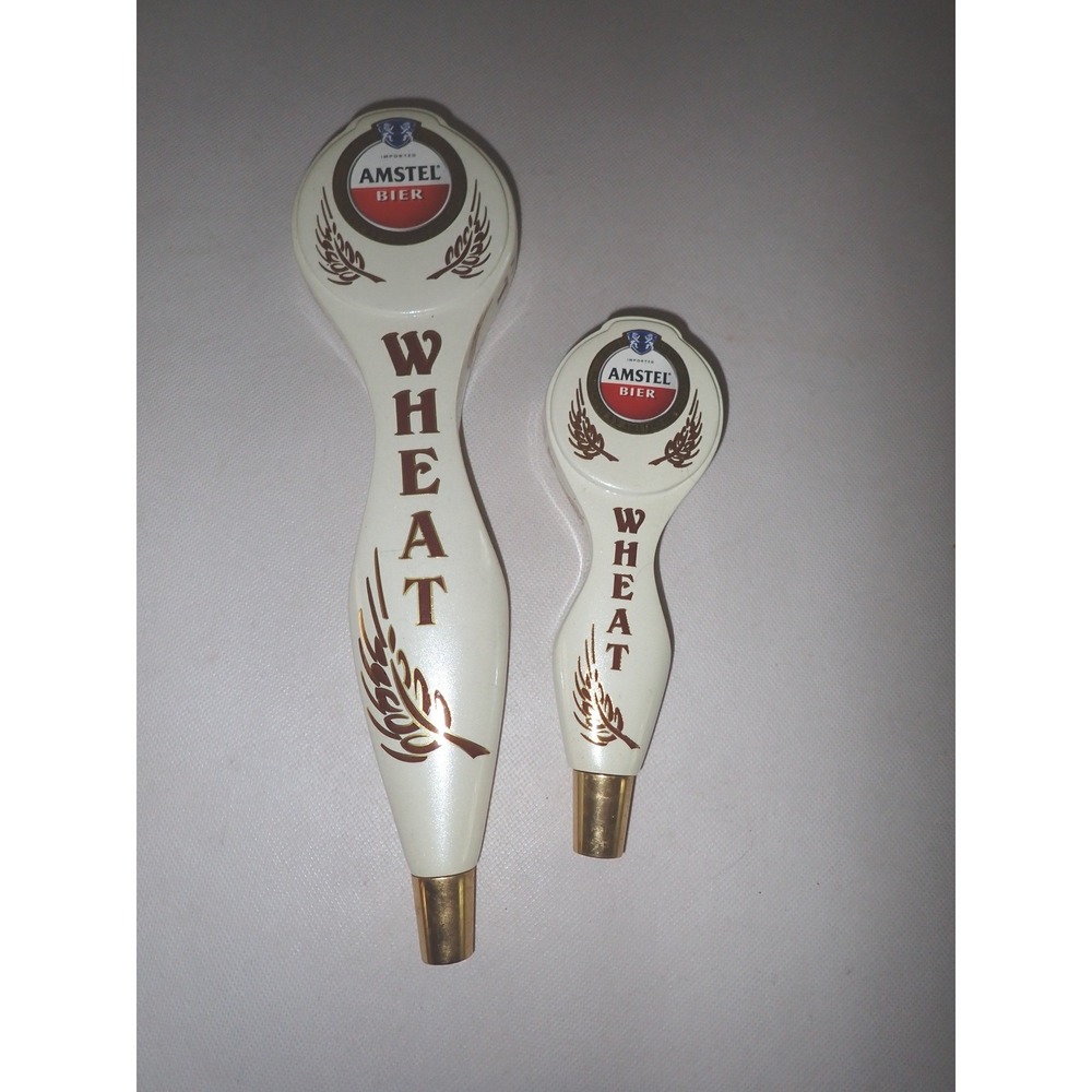 Amstel Bier Wheat Beer Tap Handle Set of 2 Cream Gold Home Bar Decor